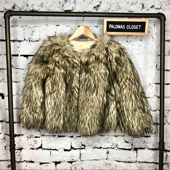 Michael Kors Jackets & Blazers - Michael Kors faux fur jacket crop size Medium
